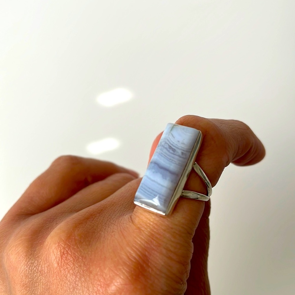 Blue Lace Agate Ring - image 1